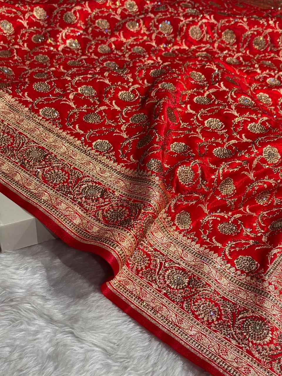 Rajsi Banarasi Bridal Zari Woven Saree – Multi Colour Collection