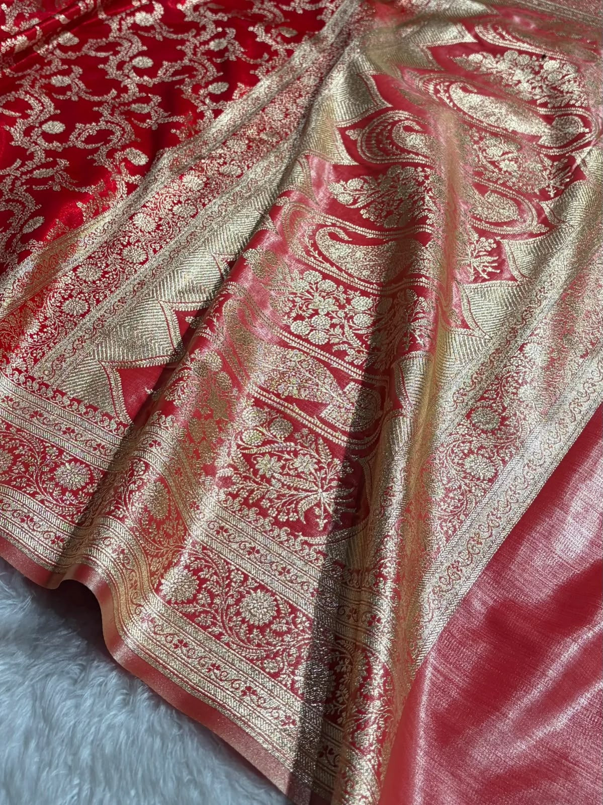 Premium Banarasi Satin Zari Woven Traditional Saree