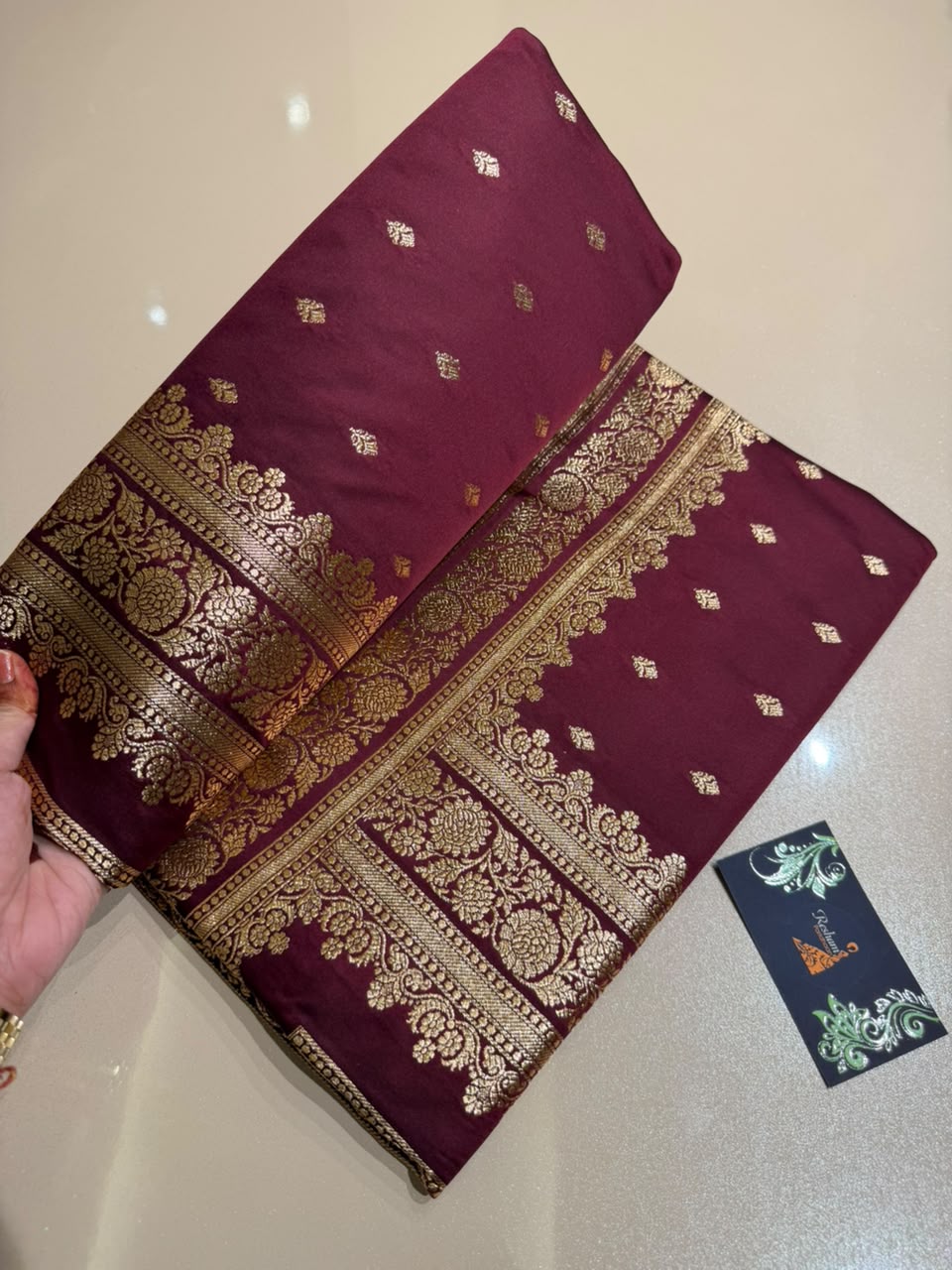 Teal Green Premium Silk Blend Satin Saree with Golden Zari Weaving