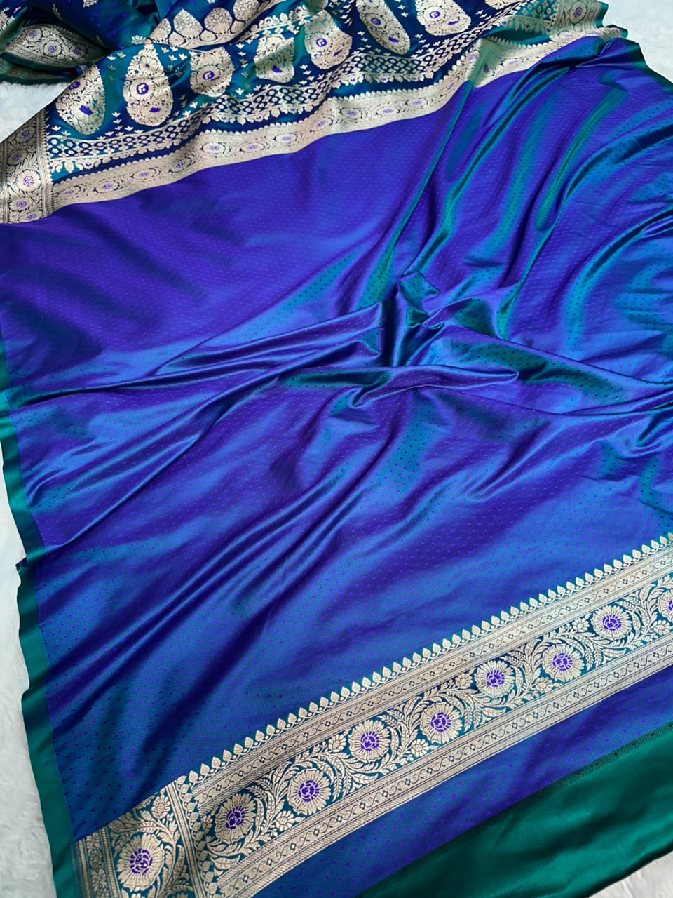 Banarasi Tanchhui Soft Katan Silk Saree – Dual Shade