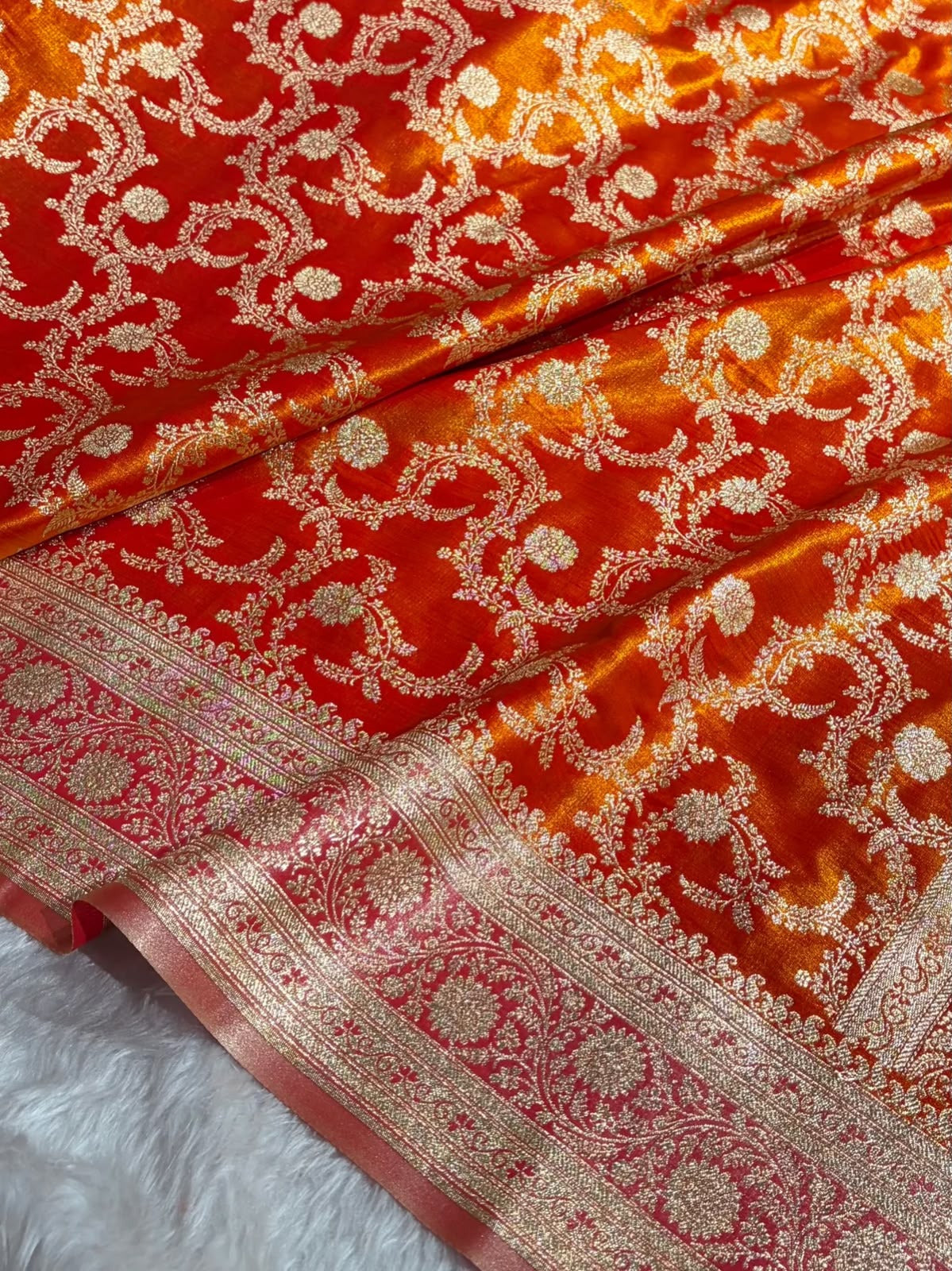 Premium Banarasi Satin Zari Woven Traditional Saree
