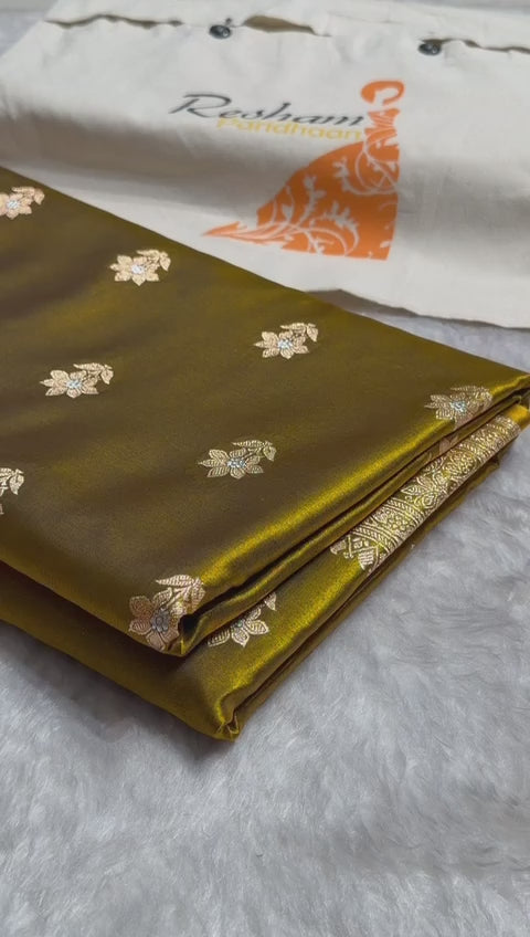 Premium banarasi silk blend with satin