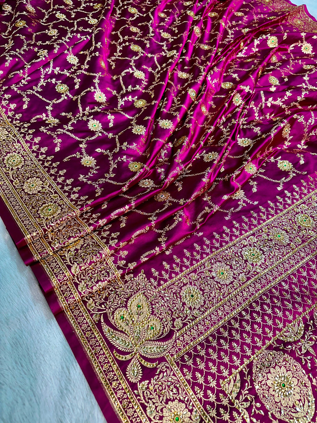 Beautiful wine shade bridal saree