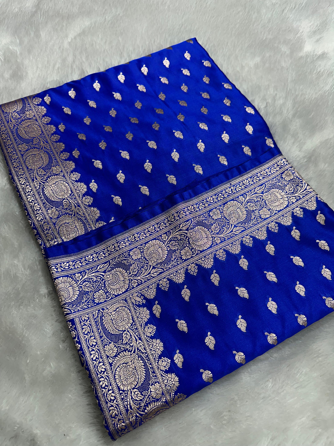 Royal blue with silver saree